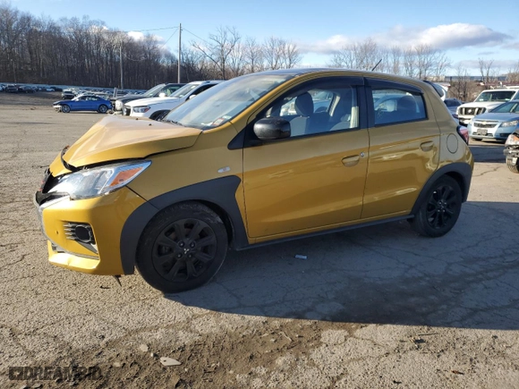 2023 Mitsubishi Mirage Black Edition with VIN ML32AWHJ5PH003304, listed as a Copart auction lot 85105444 with 0 mi miles and Non Repairable. Bid and sale history available at carsss.com. Image 1.