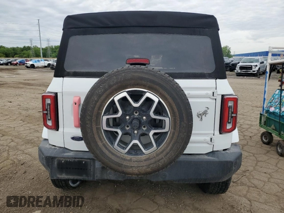 2022 Ford Bronco with VIN 1FMDE5DH5NLA94216, listed as a Copart auction lot 59173445 with 27,626 mi miles and Non repairable. Bid and sale history available at DreamBid. Image 6.