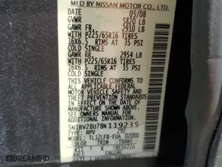 2008 Nissan Quest with VIN 5N1BV28U78N119235, listed as a Copart auction lot 74029804 with 244,167 mi miles and Salvage Title. Bid and sale history available at carsss.com. Image 14.