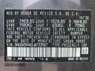 2020 Honda Fit LX with VIN 3HGGK5H40LM733567, listed as a Copart auction lot 53866985 with 86,486 mi miles and Salvage Title. Bid and sale history available at carsss.com. Image 12.