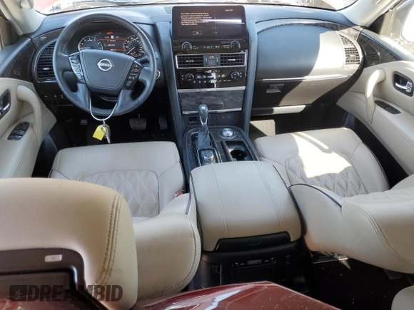 2023 Nissan Armada Platinum z VIN JN8AY2DB8P9830319, wystawiony jako Copart lot #76364214 z przebiegiem 39 534 mil mil oraz Szkoda całkowita • Salvage title. Historia ofert i sprzedaży dostępna na DreamBid. Obrazek 8.