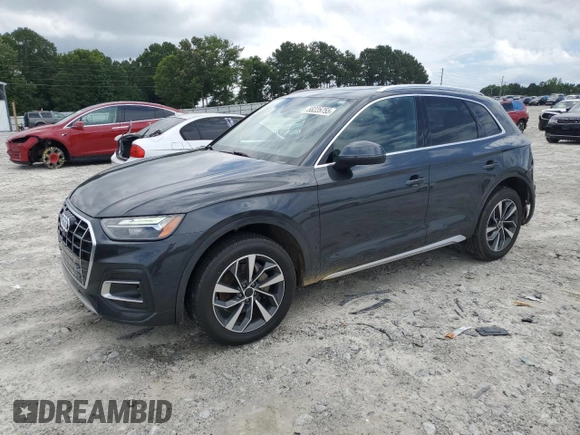 2021 Audi Q5 Premium Plus с VIN WA1BAAFY0M2007561, выставлен на аукционе Copart как лот 58225755 с пробегом 96 186 миль миль и Списание • Salvage title. История ставок и продаж доступна на DreamBid. Изображение 1.
