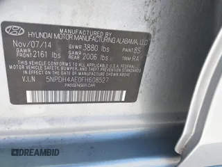 2015 Hyundai Elantra SE with VIN 5NPDH4AE0FH608527, listed as a IAAI auction lot 42684260 with 119,751 mi miles and . Bid and sale history available at DreamBid. Image 9.