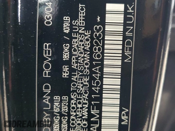 2004 Land Rover Range Rover with VIN SALMF11454A168233, listed as a Copart auction lot 79069844 with 206,762 mi miles and Salvage title. Bid and sale history available at DreamBid. Image 15.
