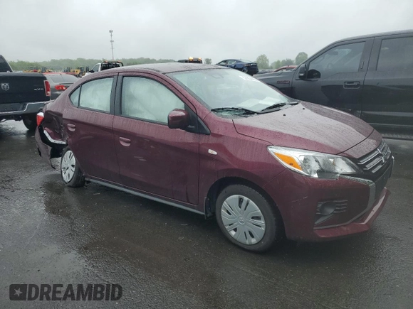 2024 Mitsubishi Mirage ES with VIN ML32FUFJXRHF09872, listed as a Copart auction lot 57054435 with 10,600 mi miles and Salvage title. Bid and sale history available at DreamBid. Image 4.