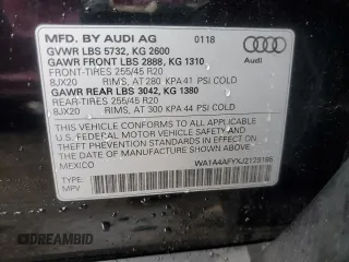 2018 Audi SQ5 Premium Plus with VIN WA1A4AFYXJ2129195, listed as a Copart auction lot 79537713 with 110,784 mi miles. Bid and sale history available at carsss.com. Image 13.