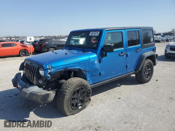 2016 Jeep Wrangler Unlimited Sport with VIN 1C4BJWDG3GL296463, listed as a Copart auction lot 49215375 with 115,080 mi miles and Salvage Title. Bid and sale history available at DreamBid. Image 1.