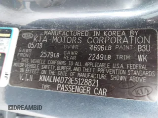 2014 Kia Cadenza Premium with VIN KNALN4D73E5128821, listed as a IAAI auction lot 41885220 with 204,275 mi miles and . Bid and sale history available at DreamBid. Image 9.