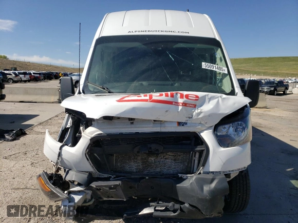 2022 Ford Transit Cargo with VIN 1FTBR3U88NKA64508, listed as a Copart auction lot 55091405 with 81,200 mi miles and Salvage Title. Bid and sale history available at DreamBid. Image 5.