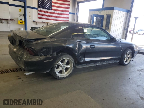 1997 Ford Mustang with VIN 1FALP4047VF158249, listed as a Copart auction lot 55669455 with 175,458 mi miles and Salvage title. Bid and sale history available at DreamBid. Image 3.