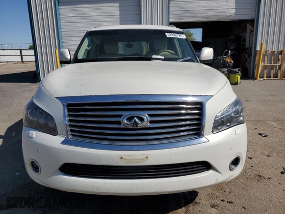 2012 Infiniti QX56 7-passenger with VIN JN8AZ2NE1C9017744, listed as a Copart auction lot 52988725 with 142,820 mi miles and Salvage title. Bid and sale history available at DreamBid. Image 5.
