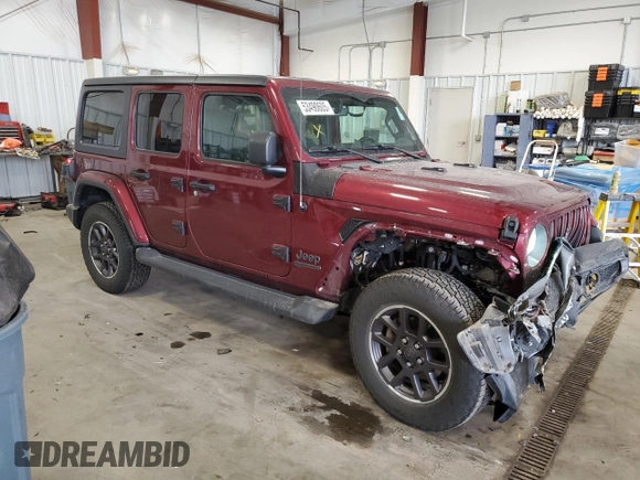 2021 Jeep Wrangler Unlimited Willys with VIN 1C4HJXDN9MW680787, listed as a Copart auction lot 53490605 with 65,122 mi miles and Salvage Title. Bid and sale history available at DreamBid. Image 4.