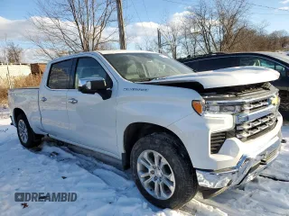 2023 Chevrolet Silverado 1500 LTZ with VIN 3GCUDGE83PG349351, listed as a Copart auction lot 42581085 with 25,034 mi miles and Salvage Title. Bid and sale history available at carsss.com. Image 4.