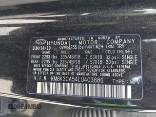 2020 Hyundai Kona Limited with VIN KM8K3CA54LU403886, listed as a IAAI auction lot 41853262 with 144,044 mi miles and . Bid and sale history available at DreamBid. Image 9.