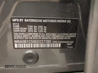 2014 BMW 5 Series 535i with VIN WBA5B1C5XEDZ37285, listed as a IAAI auction lot 41549548 with 111,225 mi miles and . Bid and sale history available at DreamBid. Image 9.