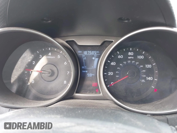 2012 Hyundai Veloster w/Black Int with VIN KMHTC6AD6CU020657, listed as a IAAI auction lot 42031670 with 187,585 mi miles and . Bid and sale history available at DreamBid. Image 7.