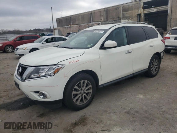 2016 Nissan Pathfinder SV with VIN 5N1AR2MM7GC624076, listed as a Copart auction lot 48936925 with 126,455 mi miles and Salvage Title. Bid and sale history available at carsss.com. Image 1.
