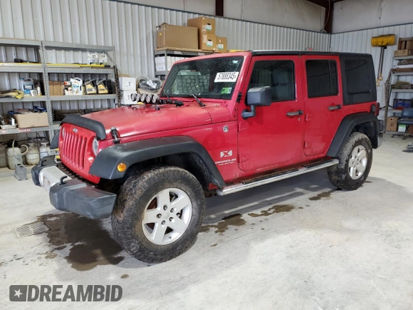 2008 Jeep Wrangler Unlimited X with VIN 1J8GA39128L645762, listed as a Copart auction lot 57888345 with 205,178 mi miles and Salvage title. Bid and sale history available at DreamBid. Image 1.