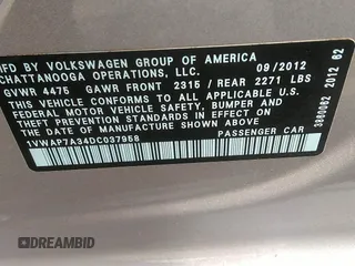 2013 Volkswagen Passat S with VIN 1VWAP7A34DC037958, listed as a IAAI auction lot 42641590 with 226,959 mi miles and . Bid and sale history available at DreamBid. Image 9.