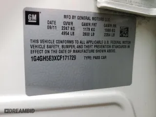 2012 Buick LaCrosse Premium 3 with VIN 1G4GH5E3XCF171729, listed as a Copart auction lot 45207255 with 136,763 mi miles and Salvage Title. Bid and sale history available at carsss.com. Image 13.