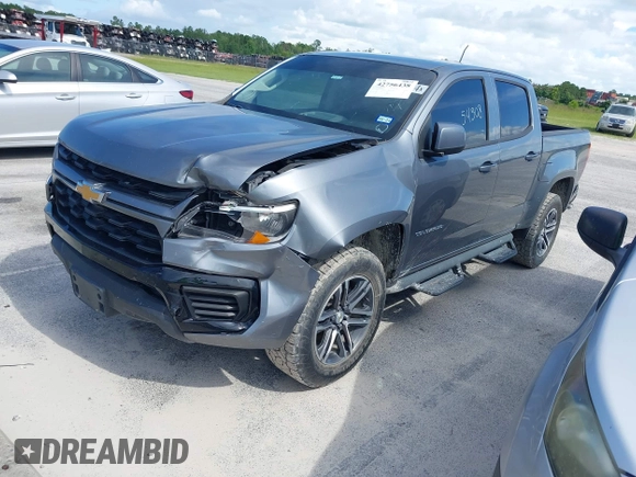 2021 Chevrolet Colorado 2WD Work Truck with VIN 1GCGSBEA0M1114232, listed as a IAAI auction lot 42756438 with 54,308 mi miles and . Bid and sale history available at DreamBid. Image 17.