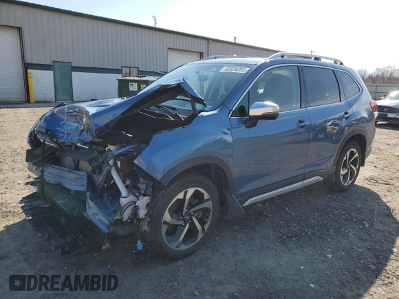 2023 Subaru Forester Touring with VIN JF2SKARC0PH492502, listed as a Copart auction lot 50028205 with 18,364 mi miles and Salvage Title. Bid and sale history available at carsss.com. Image 1.