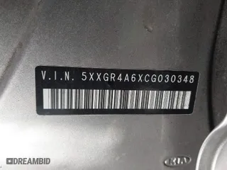 2012 Kia Optima SX with VIN 5XXGR4A6XCG030348, listed as a IAAI auction lot 41002991 with 170,010 mi miles. Bid and sale history available at carsss.com. Image 9.