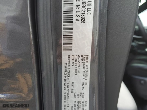 2024 Dodge Durango SRT 392 Premium with VIN 1C4SDJGJ6RC218926, listed as a Copart auction lot 84635184 with 0 mi miles and Non Repairable. Bid and sale history available at carsss.com. Image 14.