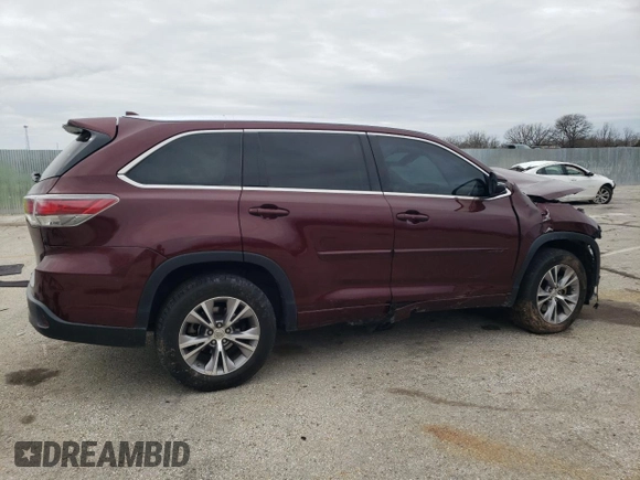 2015 Toyota Highlander XLE z VIN 5TDKKRFH8FS107212, wystawiony jako Copart lot #51064115 z przebiegiem 149 775 mil mil oraz Szkoda całkowita • Salvage title. Historia ofert i sprzedaży dostępna na DreamBid. Obrazek 3.