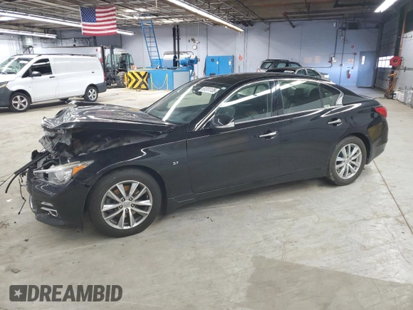 2014 Infiniti Q50 Premium with VIN JN1BV7AR9EM701056, listed as a Copart auction lot 51311135 with 80,387 mi miles and Salvage Title. Bid and sale history available at carsss.com. Image 1.