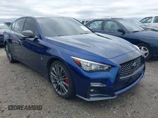 2018 Infiniti Q50 RED SPORT 400 with VIN JN1FV7AR7JM480343, listed as a IAAI auction lot 41757557 with 69,101 mi miles. Bid and sale history available at carsss.com. Image 1.