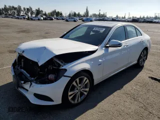 2018 Mercedes-Benz C 350e with VIN 55SWF4HB9JU244771, listed as a Copart auction lot 84104634 with 110,377 mi miles and Salvage title. Bid and sale history available at DreamBid. Image 1.