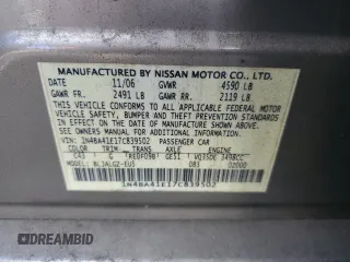 2007 Nissan Maxima 3.5 SL with VIN 1N4BA41E17C839502, listed as a Copart auction lot 78394784 with 124,477 mi miles and Salvage Title. Bid and sale history available at carsss.com. Image 14.