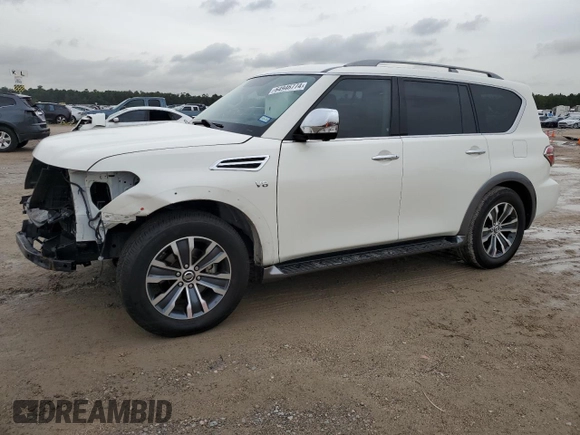 2018 Nissan Armada SL with VIN JN8AY2ND0J9055697, listed as a Copart auction lot 64946774 with Not Provided miles and Salvage Title. Bid and sale history available at carsss.com. Image 1.