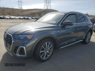 2023 Audi Q5 S line Premium Plus with VIN WA1E2AFY3P2055621, listed as a Copart auction lot 47477825 with 43,375 mi miles and Salvage title. Bid and sale history available at DreamBid. Image 1.
