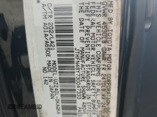 2003 Lexus SC 430 with VIN JTHFN48Y730047333, listed as a Copart auction lot 52112085 with 106,750 mi miles and Salvage title. Bid and sale history available at DreamBid. Image 13.