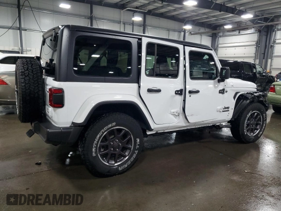 2021 Jeep Wrangler Unlimited Sport Altitude with VIN 1C4HJXDG1MW607186, listed as a Copart auction lot 76136914 with 37,242 mi miles and Salvage Title. Bid and sale history available at carsss.com. Image 3.