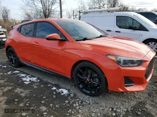 2019 Hyundai Veloster Turbo with VIN KMHTH6AB0KU018904, listed as a Copart auction lot 89337545 with 82,877 mi miles and Salvage Title. Bid and sale history available at carsss.com. Image 4.