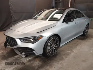 2025 Mercedes-Benz CLA with VIN W1K5J5BBXSN531314, listed as a IAAI auction lot 41998810 with 102 mi miles. Bid and sale history available at carsss.com. Image 2.
