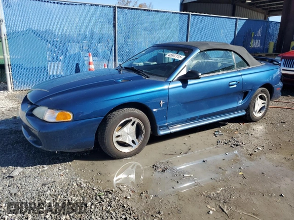 1998 Ford Mustang with VIN 1FAFP4443WF161707, listed as a Copart auction lot 45647115 with 105,205 mi miles and Salvage Title. Bid and sale history available at carsss.com. Image 1.