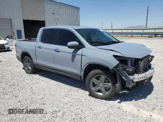 2022 Honda Ridgeline RTL-E with VIN 5FPYK3F79NB024459, listed as a Copart auction lot 59165445 with 21,429 mi miles and Salvage title. Bid and sale history available at DreamBid. Image 4.