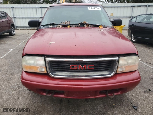 1999 GMC Jimmy SLE with VIN 1GKDT13W3X2546163, listed as a Copart auction lot 79842734 with 144,800 mi miles and Salvage Title. Bid and sale history available at carsss.com. Image 5.