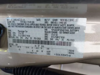 2017 Ford Focus Titanium с VIN 1FADP3N21HL327581, выставлен на аукционе IAAI как лот 42342179 с пробегом 61 489 миль миль и . История ставок и продаж доступна на DreamBid. Изображение 9.