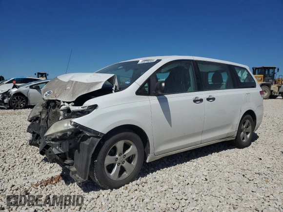 2014 Toyota Sienna L with VIN 5TDZK3DC9ES468417, listed as a Copart auction lot 49970045 with 168,176 mi miles and Salvage Title. Bid and sale history available at carsss.com. Image 1.