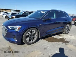2021 Audi e-tron Premium Plus with VIN WA1LAAGE1MB024443, listed as a Copart auction lot 42333015 with 43,977 mi miles and Salvage Title. Bid and sale history available at carsss.com. Image 1.