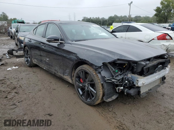 2023 Genesis G70 3.3T with VIN KMTG54TEXPU110976, listed as a Copart auction lot 71400134 with 22,958 mi miles and Salvage Title. Bid and sale history available at carsss.com. Image 10.