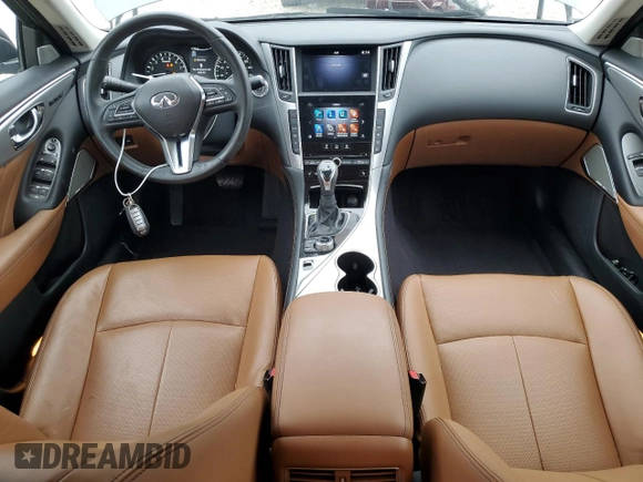 2023 Infiniti Q50 Luxe with VIN JN1EV7BP1PM510616, listed as a Copart auction lot 42381345 with 7,611 mi miles and Non Repairable. Bid and sale history available at DreamBid. Image 8.