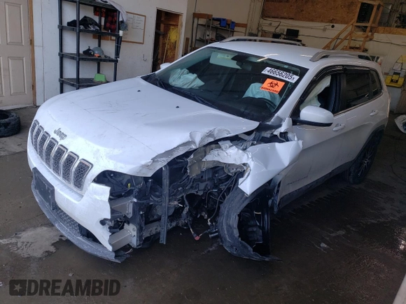 2019 Jeep Cherokee Latitude Plus with VIN 1C4PJMLB4KD258338, listed as a Copart auction lot 46656205 with 0 mi miles and Salvage Title. Bid and sale history available at carsss.com. Image 1.