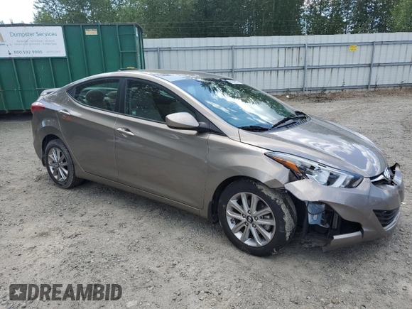 2015 Hyundai Elantra SE z VIN 5NPDH4AE8FH577494, wystawiony jako Copart lot #58340865 z przebiegiem 86 108 mil mil oraz Szkody całkowita. Historia ofert i sprzedaży dostępna na DreamBid. Obrazek 4.