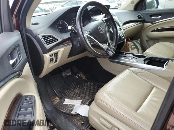 2017 Acura MDX with VIN 5FRYD4H32HB000638, listed as a Copart auction lot 71590044 with 177,372 mi miles and Salvage Title. Bid and sale history available at carsss.com. Image 8.